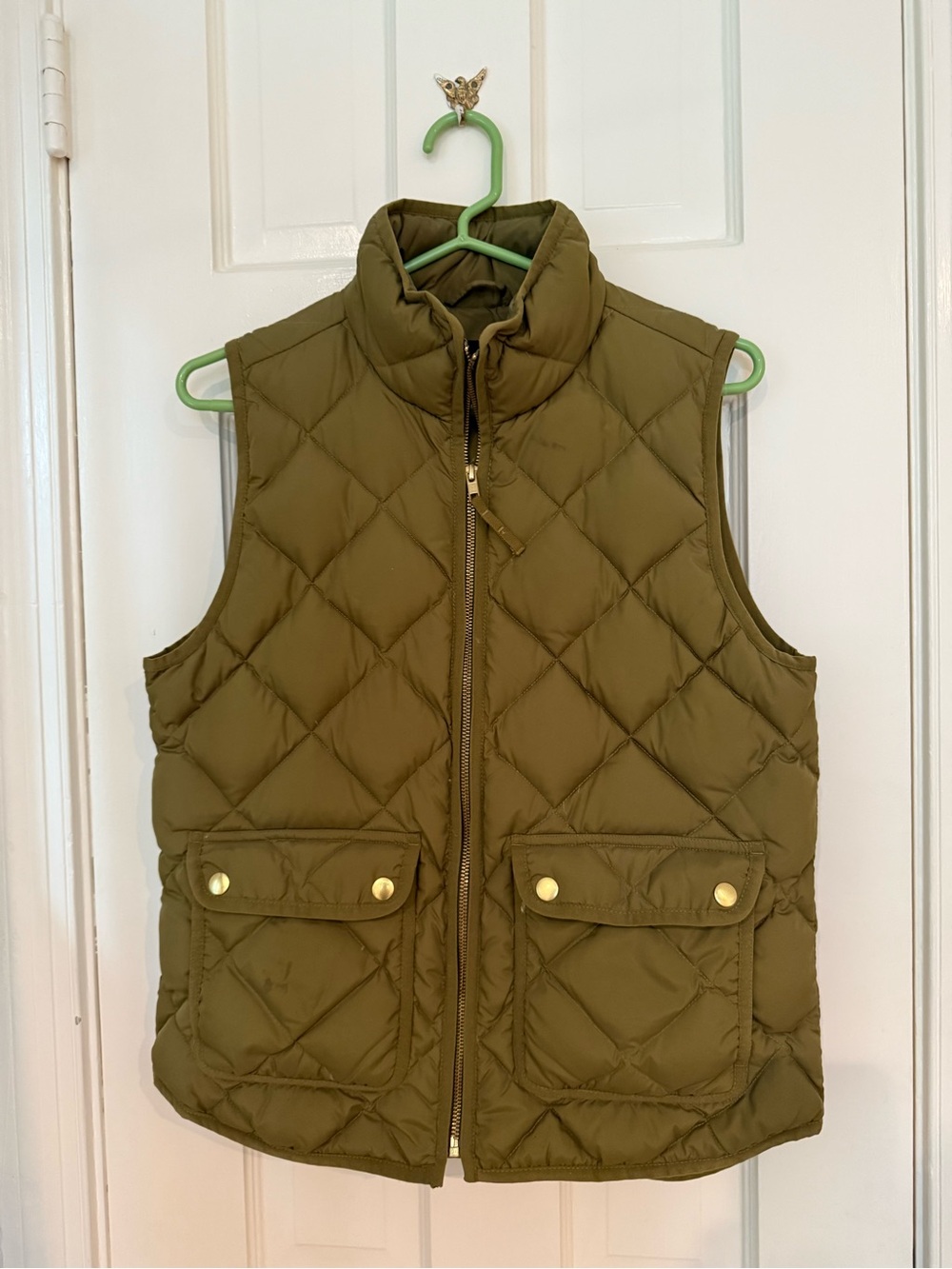 J. Crew Women’s Olive Green Quilted Puffer Vest